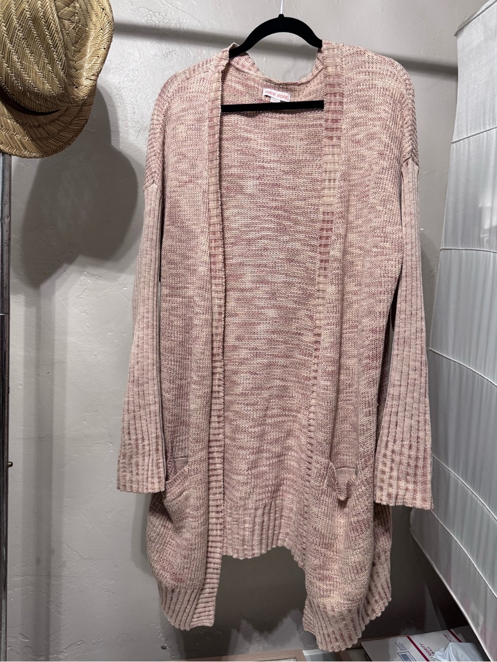 Knox Rose Dusty Pink Open-Front Knit Cardigan